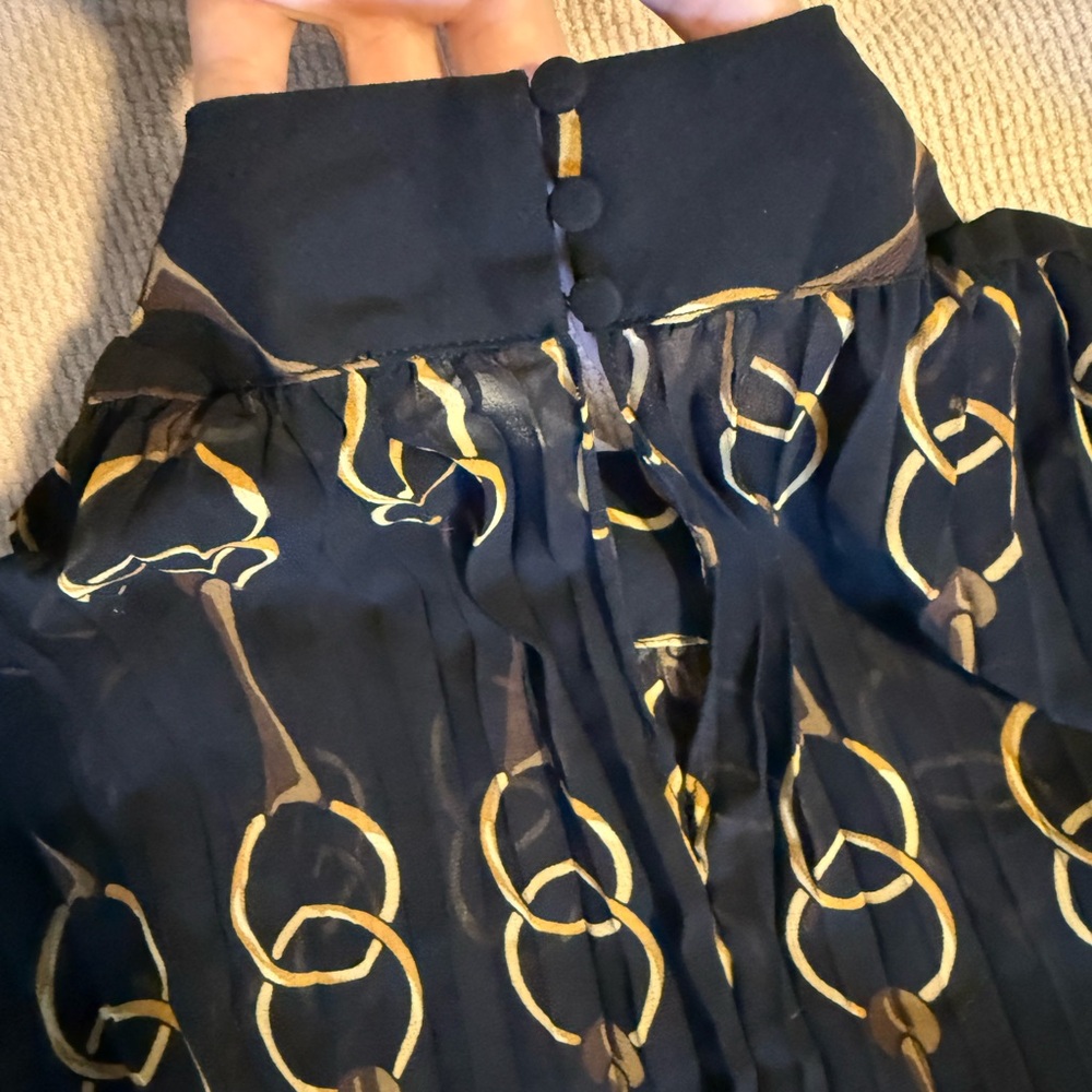 NWT Banana Republic Black and Gold Chain Maxi Dress XL - Picture 6 of 7